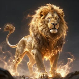 lion beast elemental, character concept, concept art, epic, trending on artstation, very detailed, 4 k, hd, dramtic lighting, flowing energy, glow, volumetric lighting, by jason chan