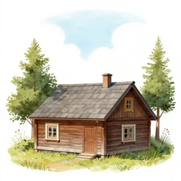 education commercial illustration by autumn _ hill _ cabin _ man _ illustration _ by _ anton _ fadeev