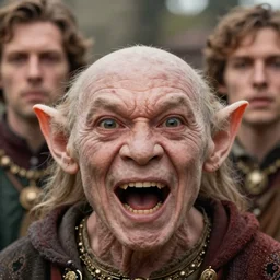 closeup portrait of a startled medieval goblin, depth of field, zeiss lens, detailed, symmetrical, centered, fashion photoshoot, by annie leibovitz and steve mccurry, david lazar, jimmy nelsson, breathtaking, 8 k resolution, extremely detailed, beautiful, establishing shot, artistic, hyperrealistic, beautiful face, octane render