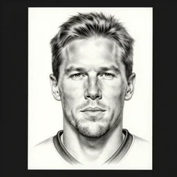 a silly caricature of tom brady's face, a pencil sketch by william stout, behance, hyperrealism, 2 d, hyper realism, sabattier filter, excessive, goofy