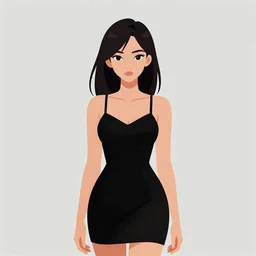 portrait of sensual beautiful young delhi girl wearing a little black dress, clean cel shaded vector art. shutterstock. behance hd by lois van baarle, artgerm, helen huang, by makoto shinkai and ilya kuvshinov, rossdraws, illustration, trending on artstation