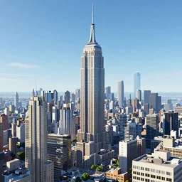 a beautiful 360 photo of a city in 3D perspective with skyscrapers protruding