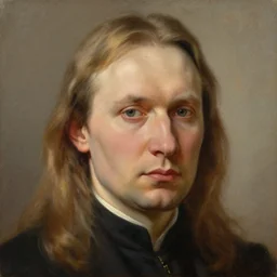 facial portrait of the long haired russian president roman sokolo, 1 9 3 9 oil on canvas by william sidney mount, digital art, trending on artstation