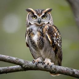 a 4 k photorealistic photo of an owl perched on a branch