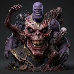 the platonic ideal portrait octane render of cletus kasady ultimate carnage thanos dementor doctor manhattan chtulu nazgul, detailed, intricate, hyperrealism, intense, scary, decay, dmt, art by brock hofer and artgerm and greg rutkowski and alphonse mucha