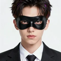 man with black mask wearing suit and tie, an absurdly beautiful, elegant, young hypercolorful sensual gravure idol, ultrafine hyperrealistic detailed face illustration by kim jung gi, irakli nadar, intricate linework, sharp focus, bright colors, matte, octopath traveler, final fantasy, unreal engine highly rendered, global illumination, radiant light, intricate environment