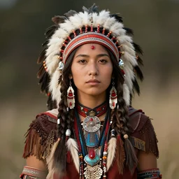 american indian princess portrait as a dnd character fantasy art.