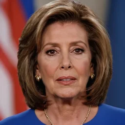color still shot of nancy pelosi on baywatch 1 9 8 9 tv show, face closeup,