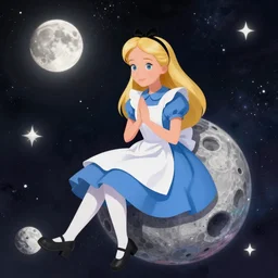 beautiful detailed digital illustration cosmic, alice kramden on the moon, trending on artstation