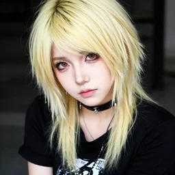 2000's emo scene anime girl, high quality,
