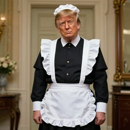 trump in a maid's dress