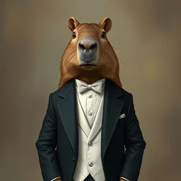 a capybara in tuxedo a suit