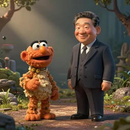 little mr xi jinping by roger hargreaves and jim henson. octane render