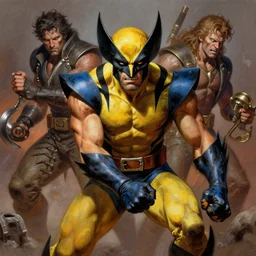 spawn, wolverine, digital painting masterpiece by frank frazetta and kim jung gi and mœbius and mike mignola, 4 k wallpaper, highly detailed, intricate brush strokes