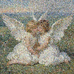 cute angels in love with epic landscape in the style of John William Waterhouse
