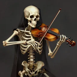 a skeleton playing the violinl, trending on artstation, art by greg manchess, guangjian, detailed digital art, artstation hd