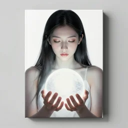 A woman holding an orb, cover by Artgerm, high detail