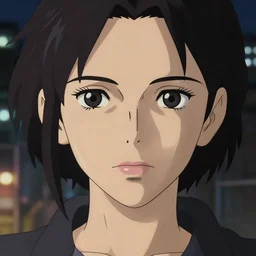 a film portrait of an assassin woman, finely detailed features, closeup at the face, smooth, sharp focus, perfect art, night city background, cinematic lighting, highly detailed, intricate, anime, artstation, trending on pixiv fanbox, painted by greg rutkowski, studio ghibli, yoji shinkawa, hayao miyazaki - w 7 0 4