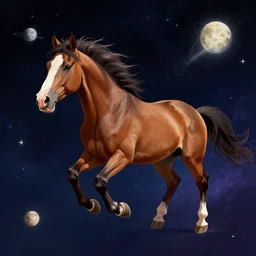 horse in space digital art