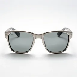 silver smart glasses, high detail macro photography, isolated on a pure white background, centered, entire object in frame, sharp focus, soft studio lighting