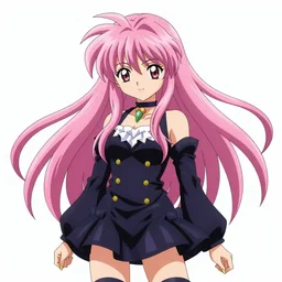 anime girl with eccentric clothes, long spiky pink hair, cel - shading, 2 0 0 1 anime, flcl, jet set radio future, golden hour, underground facility, underground tunnel, pipes, rollerbladers, rollerskaters, cel - shaded, jsrf, strong shadows, vivid hues, y 2 k aesthetic