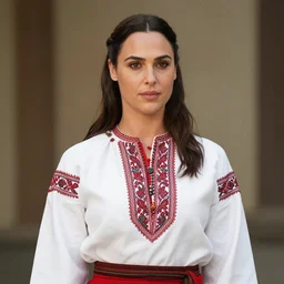 Gal Gadot wearing traditional Romanian clothes, 4k