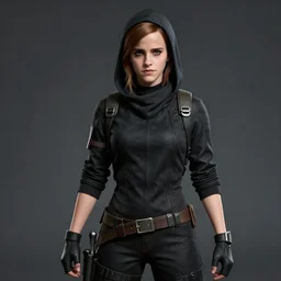 Emma Watson a dressed as Terrorist in CSGO ,hyperrealistic, 8k UHD, studio photography, high quality, high detail, stunning lighting