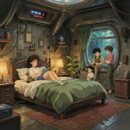a hyperrealist photography of a futuristic cozy bedroom by victor enrich and ralph mcquarrie and studio ghibli, james jean, ian mcque, octane render, artstation, masterpiece