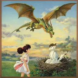 A beautiful landscape painting of dragons flying to a nesting spot by Alfons Maria Mucha and junji ito and Makoto Shinkai