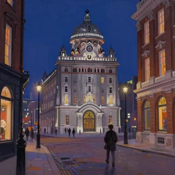 Liverpool Nights, a painting in baconpunk style