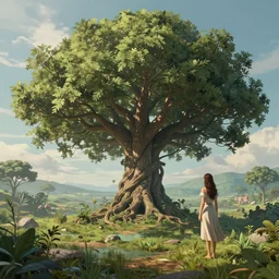 beautiful surreal digital illustration of an esoteric landscape with a giant Tree of life by wlop and Julia Razumova, realistic, photorealistic, hyperrealistic, unreal engine, octane, deviantArt, trending on artstation, artstation HQ