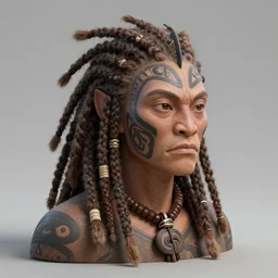 Maori Tlingit Klingon with forehead crest and dreadlocks, alien bestiary by Greg Rutkowski, Wayne Barlowe, and Alphonse Mucha