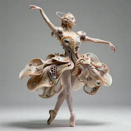 ballet costumes in the style of Iris Van harpen ,hyperrealistic,organic, futuristic,ultra detailed