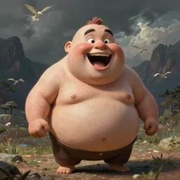 hyper realistic, a cute adorable happy masculine big chungus, mouth wide open, painted by greg rutkowski, artgerm,