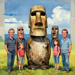 caricature cartoon moai statue popart slap face cronobreaker, beeple, by thomas kinkade simpson family art contest alexej von jawlensky romero britto mark ryden
