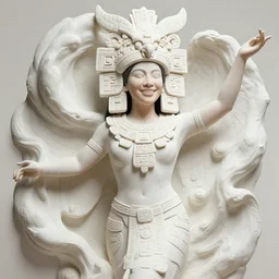 of beautiful zoelea ixchel no ra, dancing eagle woman, smiling, goddess, mayan, 1 1 1 1, engulfed in funkadelic aura, surreal illustration, alphonse mucha, rhads, ross tran, artstation, artgerm, octane render, 1 6 k