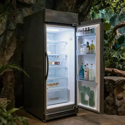 refrigerator in a zoo exhibit