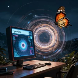 a computer that can prove that ai created everything aside from time, the start of time developed proof of this computer, the loops completes, and zero can no long be returned to. the highest score on the arcade machine is a glitch. a warp zone is found like the butterfly from an unknowing caterpillar. this concept translated to a photographic image