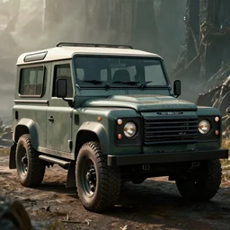 Land Rover Defender 110 (1985), an epic fantasy, dramatic lighting, cinematic, establishing shot, extremely high detail, photorealistic, cinematic lighting, artstation, by simon stalenhag, The Elder Scrolls IV: Oblivion (PC)