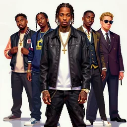 young thug. pop art, pixel, bioshock art style, gta chinatown art style, dynamic proportional, dynamic composition, face features, body features, ultra realistic art, digital painting, concept art, smooth, sharp focus, illustration, intricate, without duplication, elegant, confident posse, art by artgerm and richard hamilton and mimmo rottela, kirokaze and paul robertson