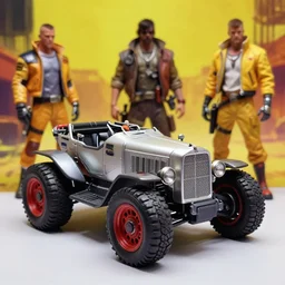 cyberpunk 1 9 0 8 model ford t by paul lehr, jesper ejsing, metropolis, mad max, parked by view over city, vintage film photo, robotic, damaged photo, scratched photo, scanned in, old photobook, silent movie, black and white photo
