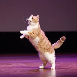 photograoh of cat ainging on the stage