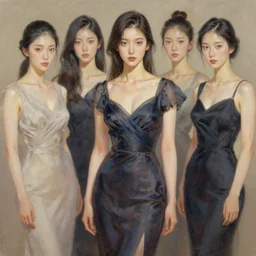 digital painting of a woman in dress, by huang guangjian, fenghua zhong, ruan jia, xin jin and wei chang. trending on artstation