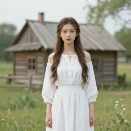 portrait of girl dressed in white clothes countryside country style country house_fantasy character portrait