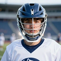 closeup portrait of very beautiful cute male lacrosse player wearing a cascade xrs lacrosse helmet in a penn state stadium, glamour pose, particle effects, backlit, highly detailed, soft ambient lighting, sharp focus, rule of thirds, artgerm, wlop, arney freytag, rossdraws, frank frazetta, andrei riabovitchev, hd, octane, 4 k