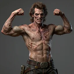 david koechner as zangiff, flexing, no shirt, ultra realistic, concept art, intricate details, eerie, highly detailed, photorealistic, octane render, 8 k, unreal engine. art by artgerm and greg rutkowski and magali villeneuve and alphonse mucha