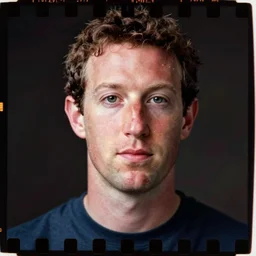 color 35mm film still of Mark Zuckerberg, figure portrait