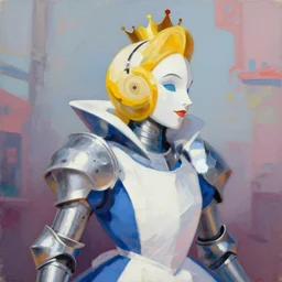greg manchess portrait painting of armored white queen from alice in wonderland as overwatch character, medium shot, asymmetrical, profile picture, organic painting, sunny day, matte painting, bold shapes, hard edges, street art, trending on artstation, by huang guangjian, gil elvgren, ruan jia, randy vargas, greg rutkowski