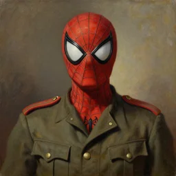 portrait of spiderman as the german chancellor, 1 9 3 5, spider suit military uniform, oil on canvas by william sidney mount, trending on artstation