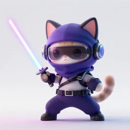 cute and fluffy ninja cyberpunk cat fighting with a laser sword, full body, artstation, highly detailed, colorfull, digital painting, deep focus, sharp, smooth, rossdraws, by jason felix by steve argyle by tyler jacobson by peter mohrbacher, cinematic lighting, smooth, sharp focus, hd wallpaper, cinematic